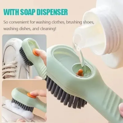 Multifunctional Liquid Adding Soft Fur Shoe Cleaning Brush,